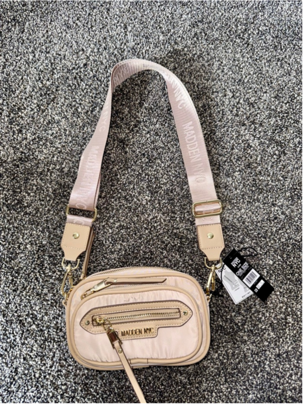 Madden NYC Women's Mini Convertible Crossbody Bag Beige NWT
